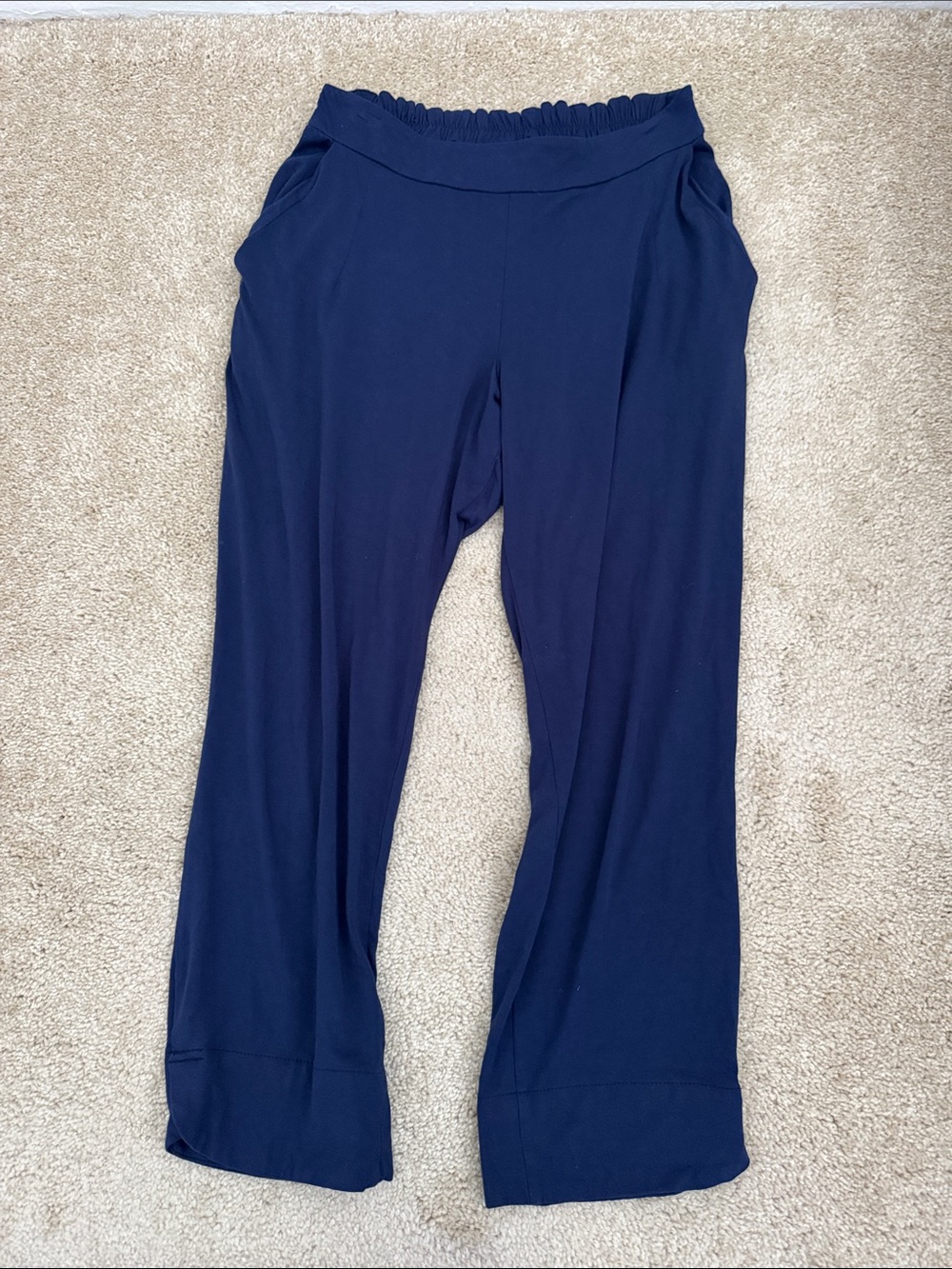 Allison Izu - Navy Pull-On Wide Leg Pants